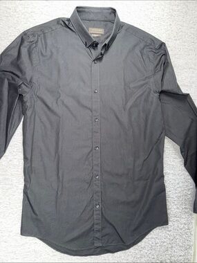 Zara Men's Black Button-Down Shirt - Tailored Classic Slim Fit Size M